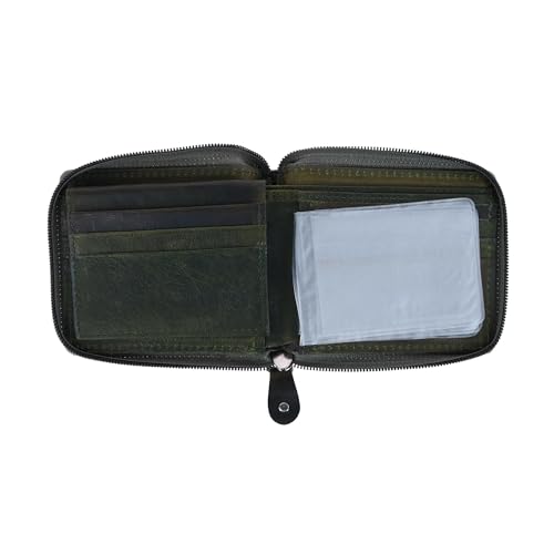 CTM Men's RFID Zip Around Wallet, Green2