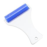 tyenaza rullo antipolvere manuale in silicone, strumento di pulizia con funzione elettrica statica assorbe piccole impurità rullo blu con manico in alluminio(7.5cm)