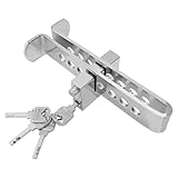 SWQS Car Anti-Theft Brake Clutch Lock, Stainless Steel 8 Holes Car Theft Prevention Device for Brake/Clutch/Throttle Pedal, Heavy Duty Portable Security Protection Locking Tool with 3 Keys (8 Holes)