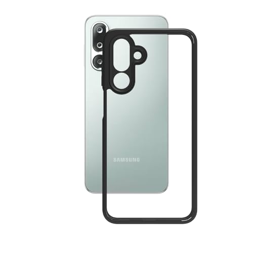 Image of RIGGEAR Shockproof Sleek Hybrid Armor Back Cover Case for Samsung Galaxy M36 5G / F36 5G (Clear PC + Black TPU Bumper)