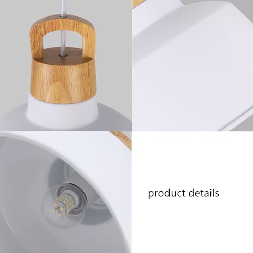 Lustre coloré réglable E27 en bois pour comptoir de bar et salon - 5