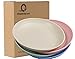 Set di 4 piatti sani, 20 cm,set di piatti riutilizzabili, set di posate in plastica,microonde e lavabili in lavastoviglie, senza BPA