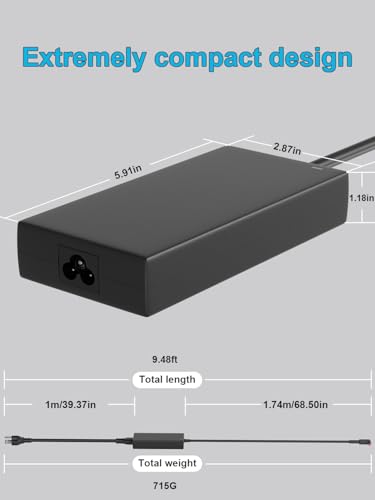 180W AC Charger for Acer Nitro 5 7 V17 V16 V15 V14 Predator Helios/Triton 300 500 Series AN515-57 AN517 PH315-51 PH315-52 PH317-52 PH317-51 PH317-53 G3-572 G3-571 Aspire 7 ConceptD Power Adapter - Image 3