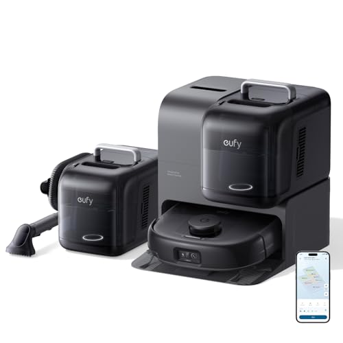 eufy Robot Vacuum E28, Portable Deep Cleaner for Carpet, HydroJet System with Roller Mop, All-in-One Robot Vacuum and Mop Combo, 20,000 Pa Suction, Zero-Tangling, Corner-to-Edge Cleaning (Upgraded)