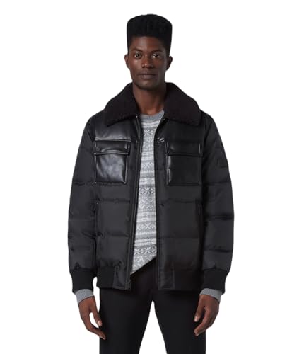 Image of Andrew Marc Men's Andrew Marc Men's Faux Leather Sherling Jacket