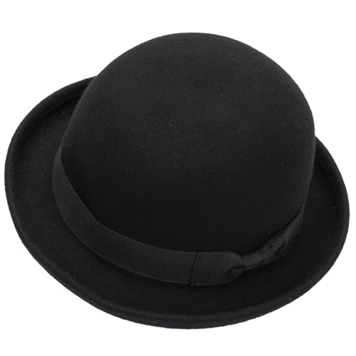 Bowler Fedora Hat with Rolled Brim - 1920s Classic Wool Derby Hats for Man Woman