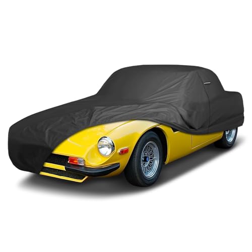 Image of iCarCover Premium Custom Car Cover for 1971-1977 Triumph TVR 2500M Heavy Duty Waterproof All Weather Rain Snow UV Sun Protector Custom Fit Full Exterior Indoor Outdoor Protection Car Cover (Black)