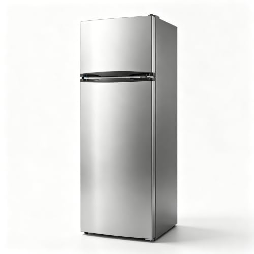 7.5 Cu.Ft Compact Refrigerator with Freezer, Silver Mini Fridge, Upper Freezer Lower Fridge, Quiet Energy Saving...