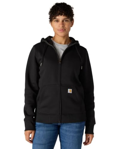 Carhartt womens Clarksburg Full Zip Hoodie Hooded Sweatshirt, Black, Large US
