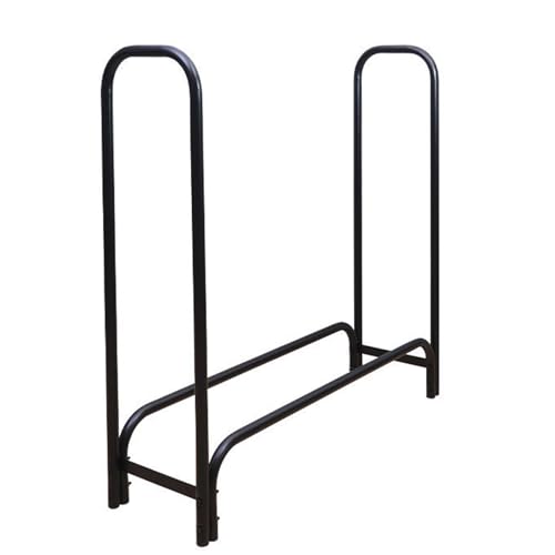 Chariot à bûches pour bois de chauffage avec grandes roues, transporteur de chariot en acier pour transporter facilement la cheminée, le bois de foyer noir B