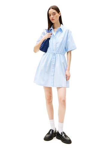 Image of Tommy Jeans Women's Casual Shirt Dress with Mini Stripe
