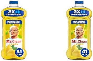 Mr. Clean 2X Concentrated Multi Surface Cleaner with Lemon Scent, All Purpose Cleaner, 41 fl oz (Pack of 2)