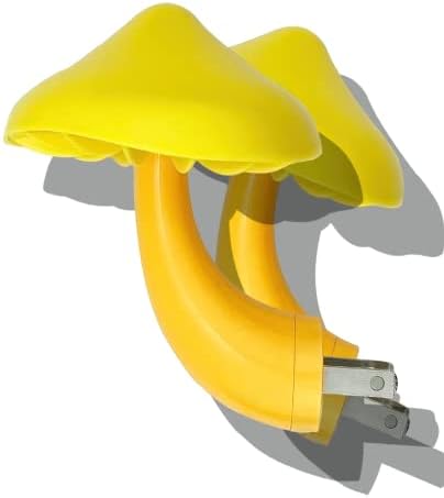 2Pack Mushroom Night Light Plug Sensor LED Mushroom Night Light Plug-in Wall Bedroom night light for Adults and Kids, Toddler night lights Cute mushroom light, Decor for Stairs, Hallway, Warm Yellow