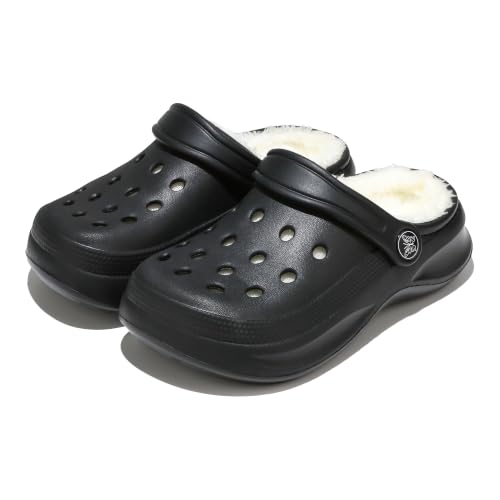 Image of Girls' Boys' Fur Lined Clogs Cozy Slip-on Winter Fuzzy Slippers