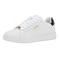 GUESS Women's Renzy Sneaker, White, 7.5