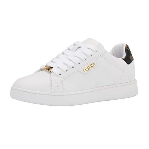 GUESS Women's Renzy Sneaker, White, 8