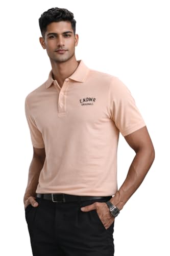Image of ENDEAVOUR WEAR Men Men Short Sleeve Solid Cotton Rich Polo T Shirt | Collar Tshirts | Half Sleeves | Plain-Regular Fit