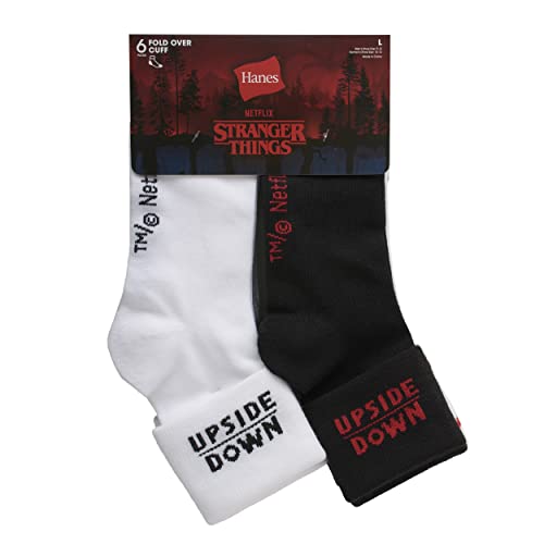 Hanes Unisex Hanes Stranger Things Socks Pack, Unisex Ankle Socks with Fold-Over Cuffs3