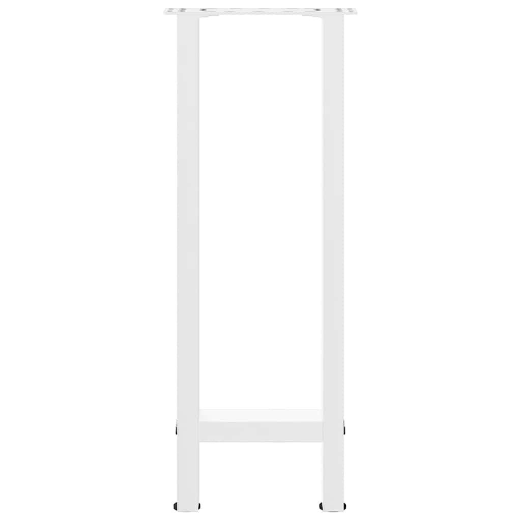 Stalowe nogi stołu malowane proszkowo białe 2 szt. 28 x 72 cm, kwadratowe nogi stołu konsolowego z regulowanymi nóżkami poziomującymi, łącznie ze śrubami do łatwego montażu