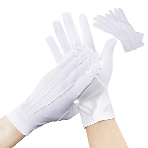 HingtTraum 2 Paar Baumwollhandschuhe Weiß – Elegante Weiße...