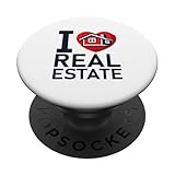 Ich liebe Immobilienmakler Investor Hypothekenmakler Kreditgeber PopSockets Klebender PopGrip