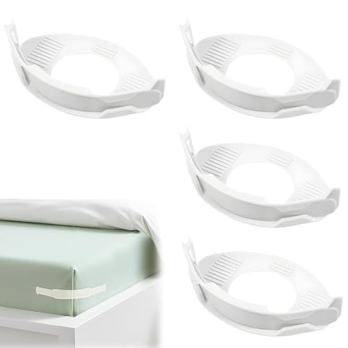 fufupaw 4 soportes invisibles para sábanas, soporte para sábana bajera, tensor de cama, mantiene la sábana bajera firme y firme, apto para todos los colchones