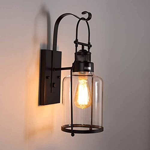 Luminaire extérieur rétro étanche IP45 en verre noir applique murale pour porche