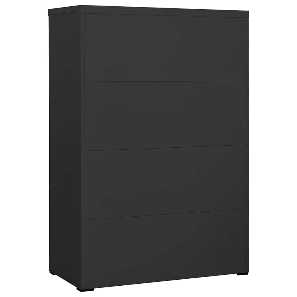 Szafa na akta, antracytowa, 90 x 46 x 134 cm, stal z 4 szufladami i zamkiem