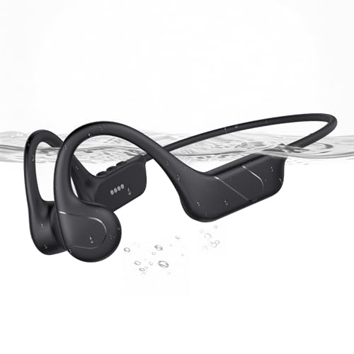 CXK Bone Conduction Headphones IPX8 Waterproof Swimming Headphones, Bluetooth 6.0 Open Ear Earbuds with Built-in Memory MP3 Mode, 12H Playtime, Underwater Wireless Headset Secure Fit for Running, Gym