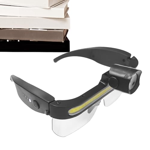 Holdes Gafas de Seguridad con Luces LED - Lentes Antivaho Con 2 Modos,Gafas Para Reparación De Automóviles | Para Trabajo Hombres Mujeres Construcción Laboratorio Reparación De Auto Tareas Bajo El