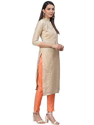 Image of AKHILAM Women's Chanderi Cotton Embroidered Unstitched Salwar Suit Material (Red 32DMK80 M Parent)
