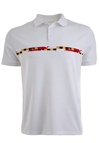 Polo para hombre con estampado de bandera de Maryland y manga corta