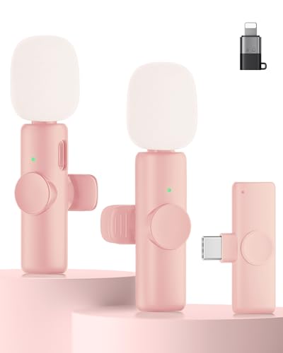 CZOCPOS Kabelloses Lavalier Mikrofon 2er Set, Mini Mikrofon für Phone, Pad, Mikrofon Handy mit Geräuschunterdrückung, Plug & Play, ideal für Video, Podcast, YouTube, TikTok,...