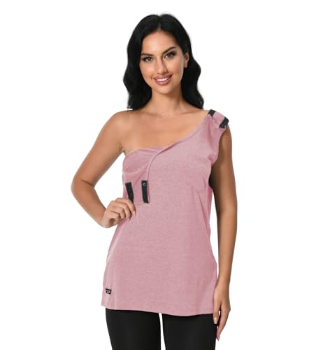 Post Surgery Tank Tops Shirts Shoulder Arm Broken Breast Recovery Clothing Snap Open Sleeveless Shirt Unisex Size