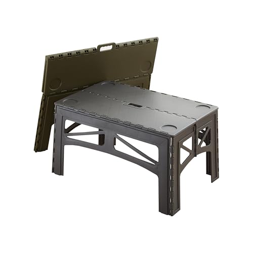 アウトドア 折りたたみテーブル, 幅70×奥行44×高さ38cm, キャンプテーブル 折りたたみ 大型 軽量 コンパクト 収納 アウトドア テーブル 耐荷重 強化プラスチック 天板 調理台 作業台 カトラリー収納 収納バッグ付き 車中泊 バーベキュー ご家