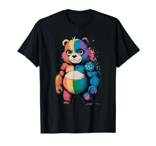 Ours en peluche patchwork coloré, design décalé et ludique T-Shirt