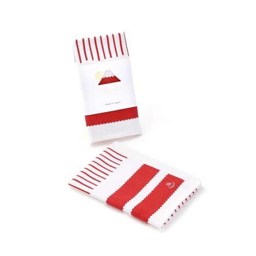 タオル美術館(Towel Museum) 手ぬぐいタオル 日本製 綿100% 約34×90cm Ofurobi しましま レッド 23-5102090