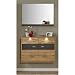 Produktbild trendteam smart living Garderobe Garderobenkombination 2-teiliges Komplett Set Coast, 90 x 190 x 35 cm in Wotan Eiche Dekor, Absetzung Ablage Grau mit LED Beleuchtung