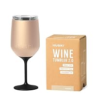 Huski Wine Tumbler 2.0 | NEW | Award-Winning Design with Detachable Stem | Premium Stainless Steel Wine Glass with Lid | Triple Insulated Tumbler | 355ml Capacity | Great Gift (Champagne)
