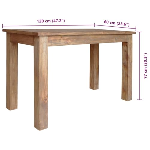 Table à manger en bois massif acajou stable et robuste de 120 cm - 3