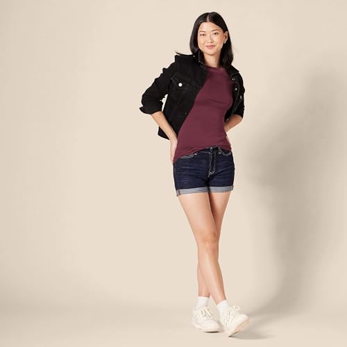 Image of Amazon Essentials Women's Slim-Fit 3 /4 Sleeve Boat Neck Cotton Modal Micro Rib T-Shirt