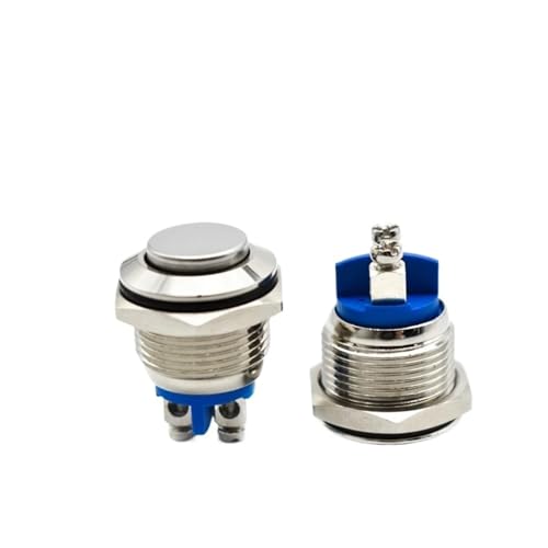 Bouton poussoir 19mm momentané résistant à l'eau lot de 2 interrupteurs 1NO