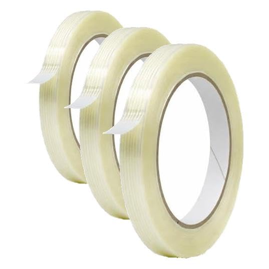 Image of MAT Commodity Grade Fiberglass Reinforced Filament Strapping Tape - 1 /2 in. Wide x 60 yds. (Pack of 3) Filaments Run Lengthwise