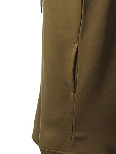 MixMatchy Women's Casual Long Sleeve Fleece Hoodie Sweatshirts Hooded Pullover Tunic Dark Olive LX