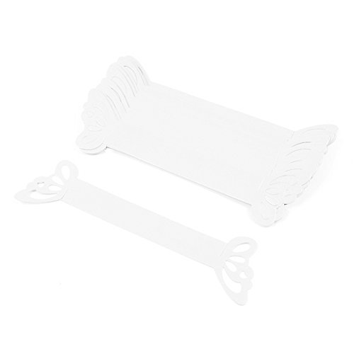 DIYI Lot de 50 ronds de serviette en papier pour mariage, fête, décoration de table banquet (blanc)