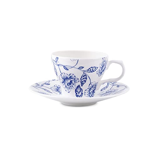 Image of Dandy Lines Liza Jodhpur Tea Cups Mugs, Bone China, Pack of 12, Microwave & Dishwasher Safe, Great for Home Use & Gifting