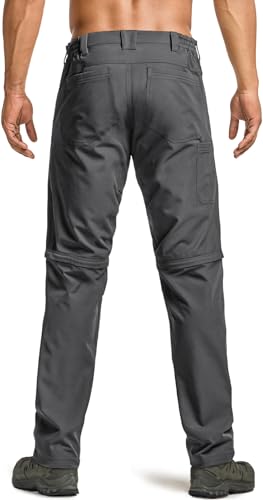Image of CQR Men's Convertible Cargo Tactical Pants, Water Resistant Outdoor Hiking Pants, Zip Off Lightweight Stretch Work Pants
