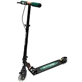JD RAXOR MS-202B LED キックボード 子供 (フット ブレーキ/ハンド ブレーキ付き / 2輪 / 折りたたみ / 4インチ タイヤ/スポンジ グリップ / メーカー保証1年) 頑丈 軽量 コンパクト 小学生 プレゼント グリーン