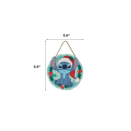 Couronne de Noël mignonne en bois Stitch le cadeau idéal pour décorer les fêtes - 7