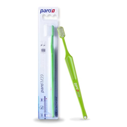 paro classic S39 –Zahnbürste mit 39 Filamentbüscheln und weichen Filamenten und ergonomischem Griff, für gründliche Zahnpflege und optimalen Schutz des Zahnfleischs (Farbe nicht wählbar)